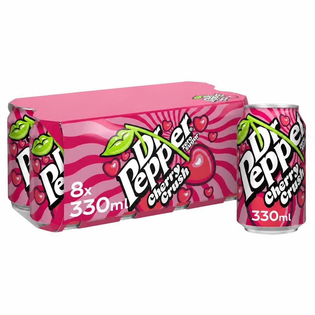 Dr Pepper Zero Sugar Cherry Crush 8x330ml Multipack
