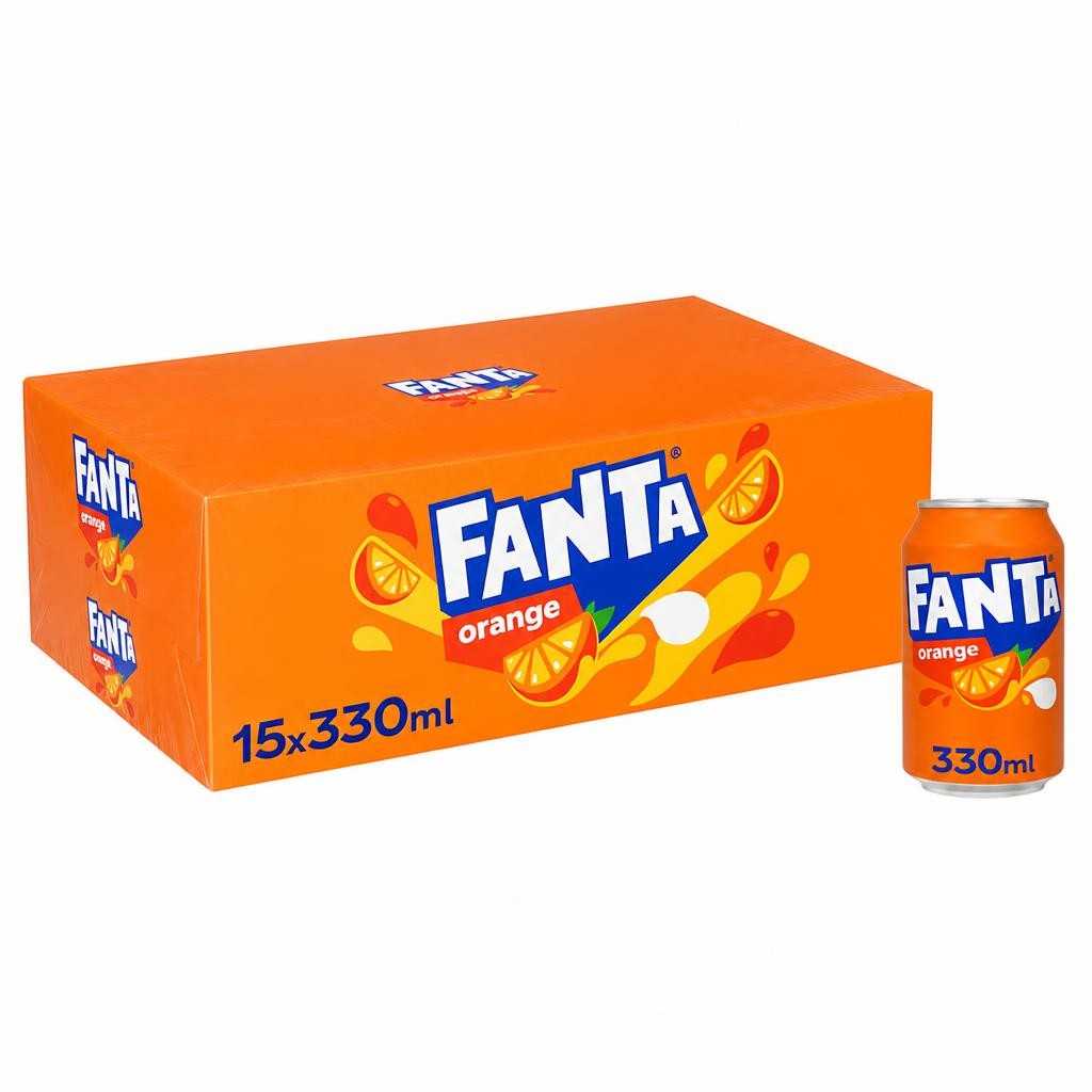 Fanta Orange Soft Drink Cans 15 x 330 mL