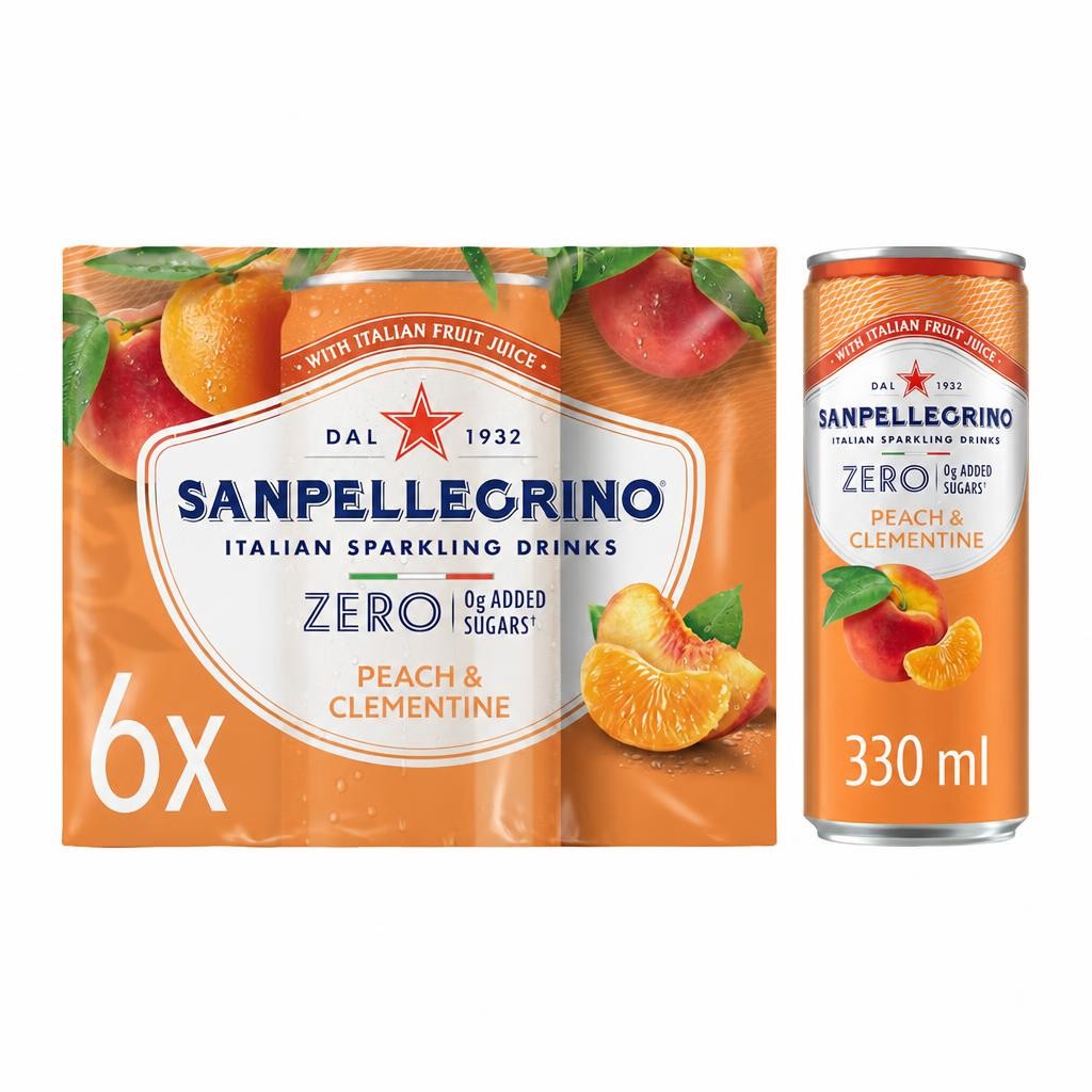 San Pellegrino Zero Peach & Clementine 6X330Ml
