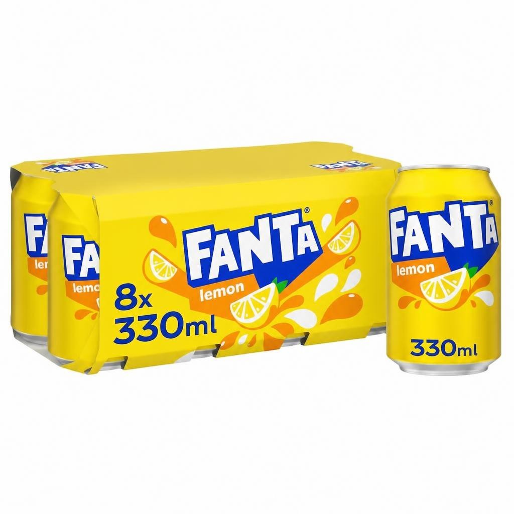 Fanta Lemon Soft Drink Cans 8 x 330 mL
