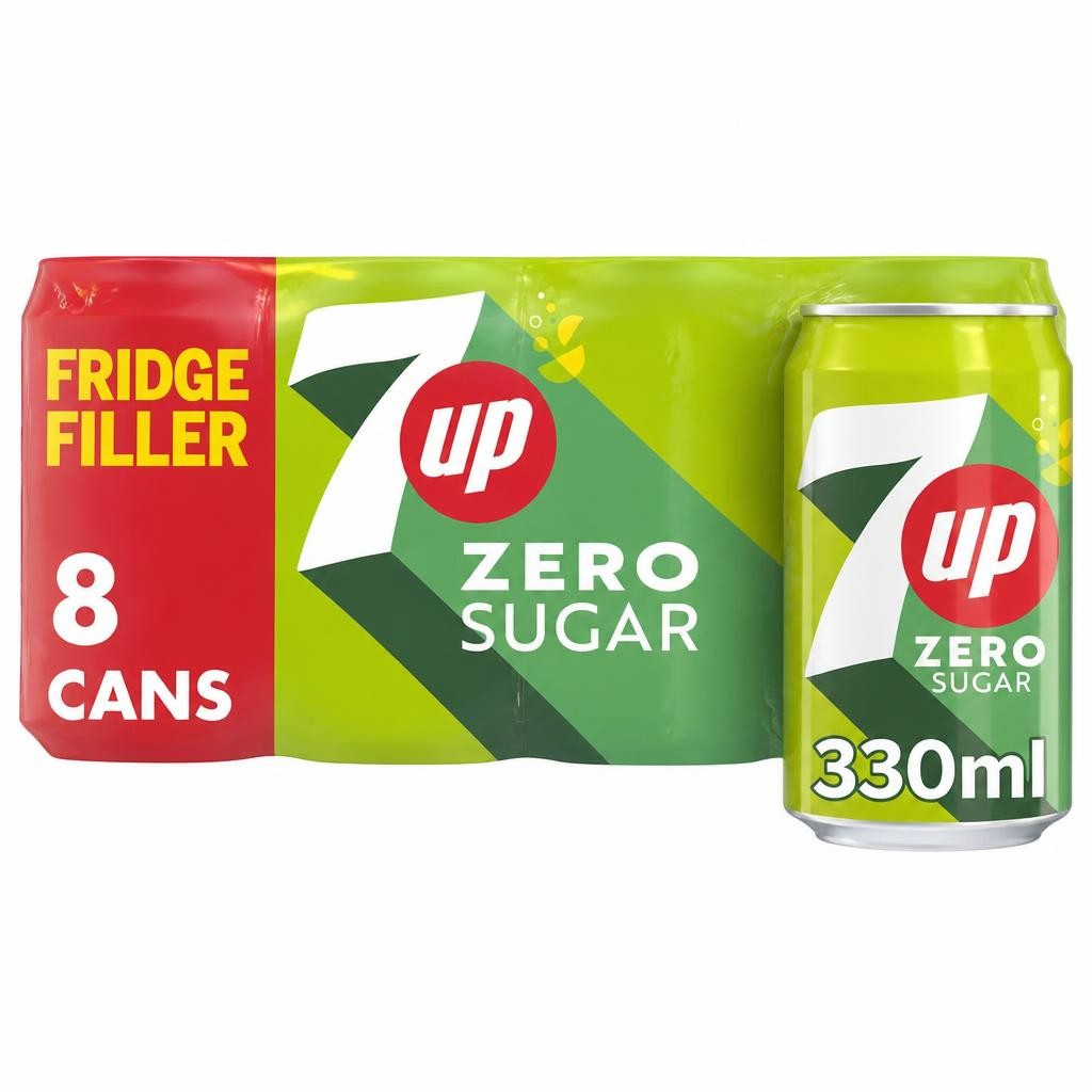 7UP Zero Sugar Lemon & Lime Cans 8 x 330ml