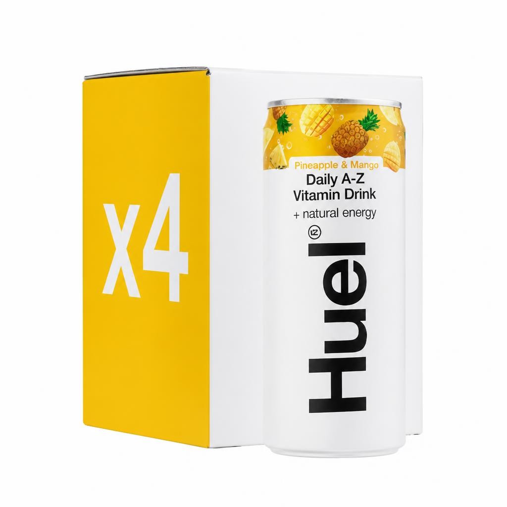 Huel Daily A-Z Pineapple & Mango Sparkling Multivitamin Energy Drink 4 x 330ml
