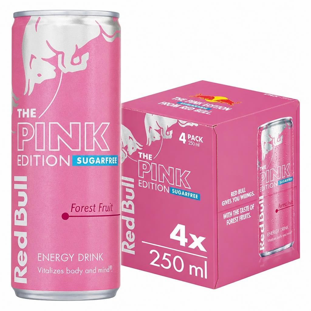 Red Bull The Pink Edition Sugarfree Energy Drink - Forest Fruit 4 x 250ml