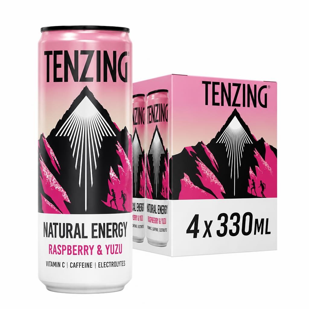 Tenzing Natural Energy Drink - Raspberry & Yuzu 4 x 330ml
