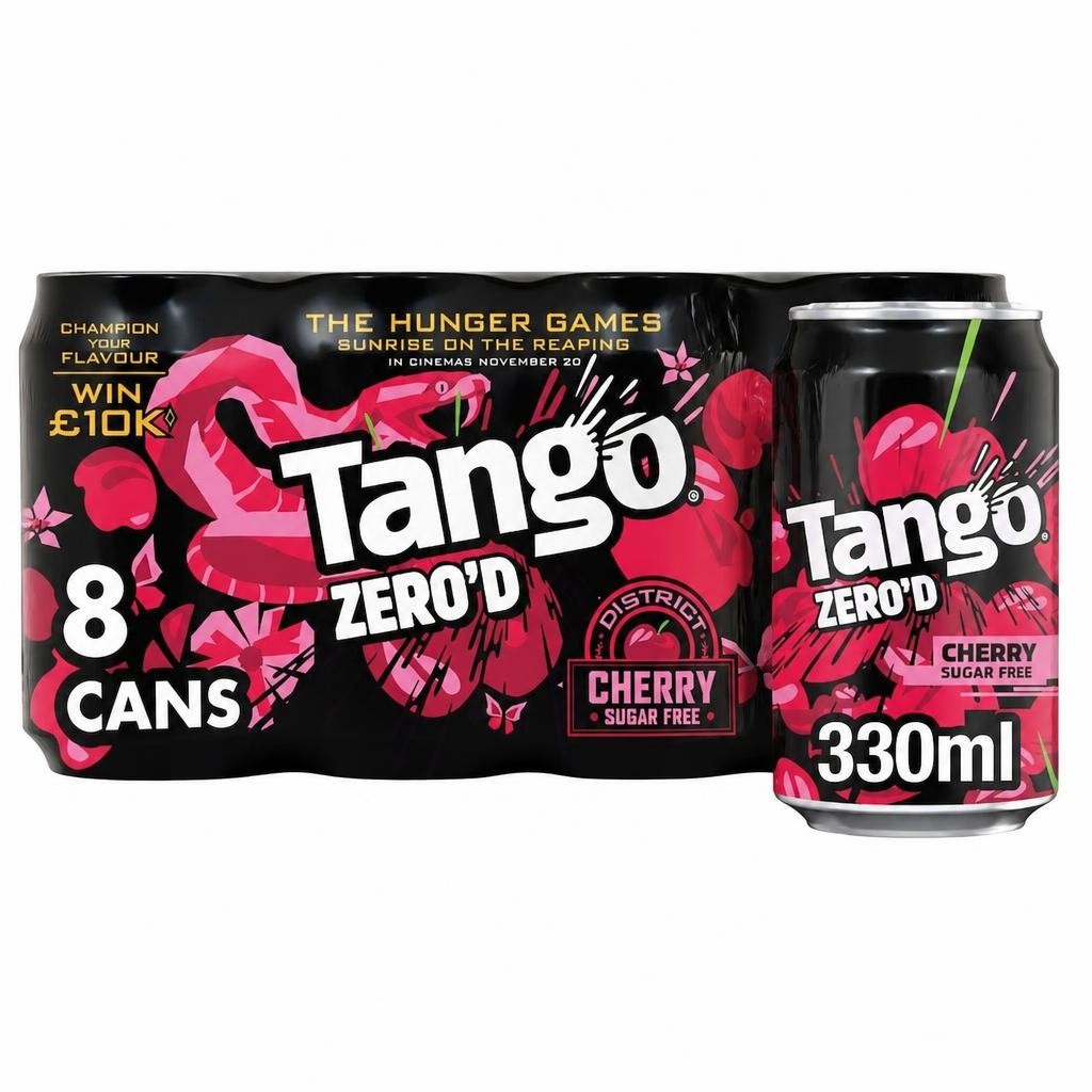 Tango Cherry Sugar Free Soft Drink 8 x 330ml