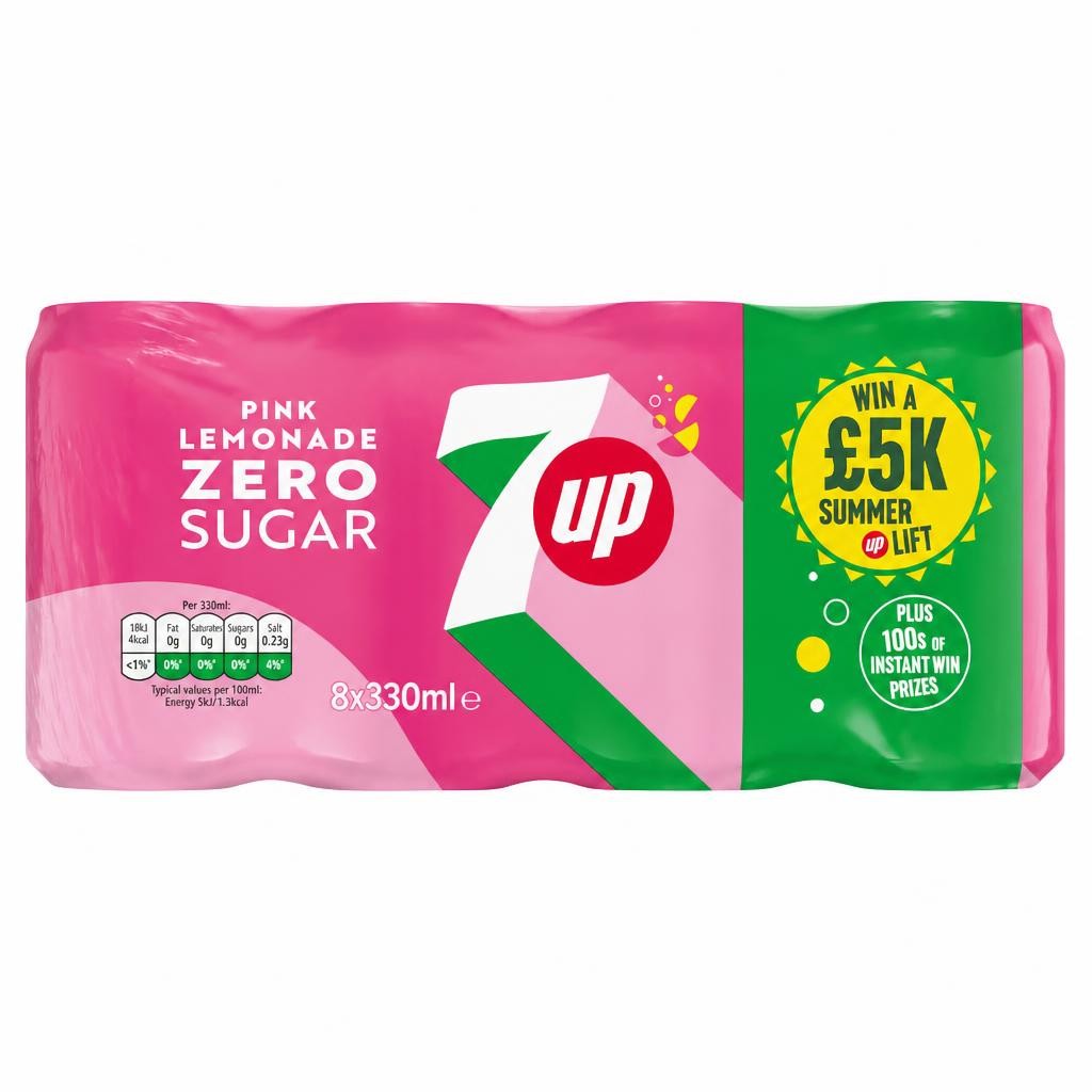 7 UP Pink Lemonade Soft Drink 8 x 330ml