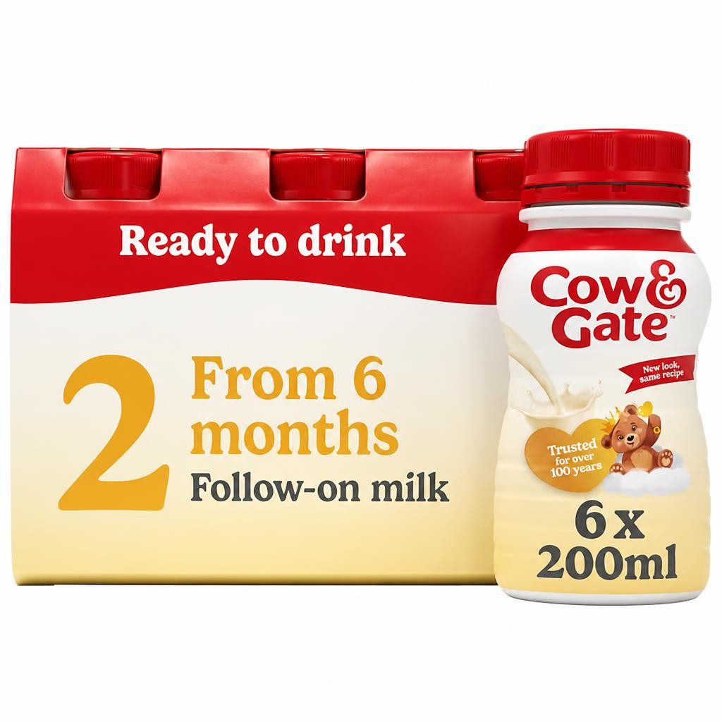 Cow & Gate Follow-On Milk From 6 Months Ready to Drink Multipack 6 x 200ml