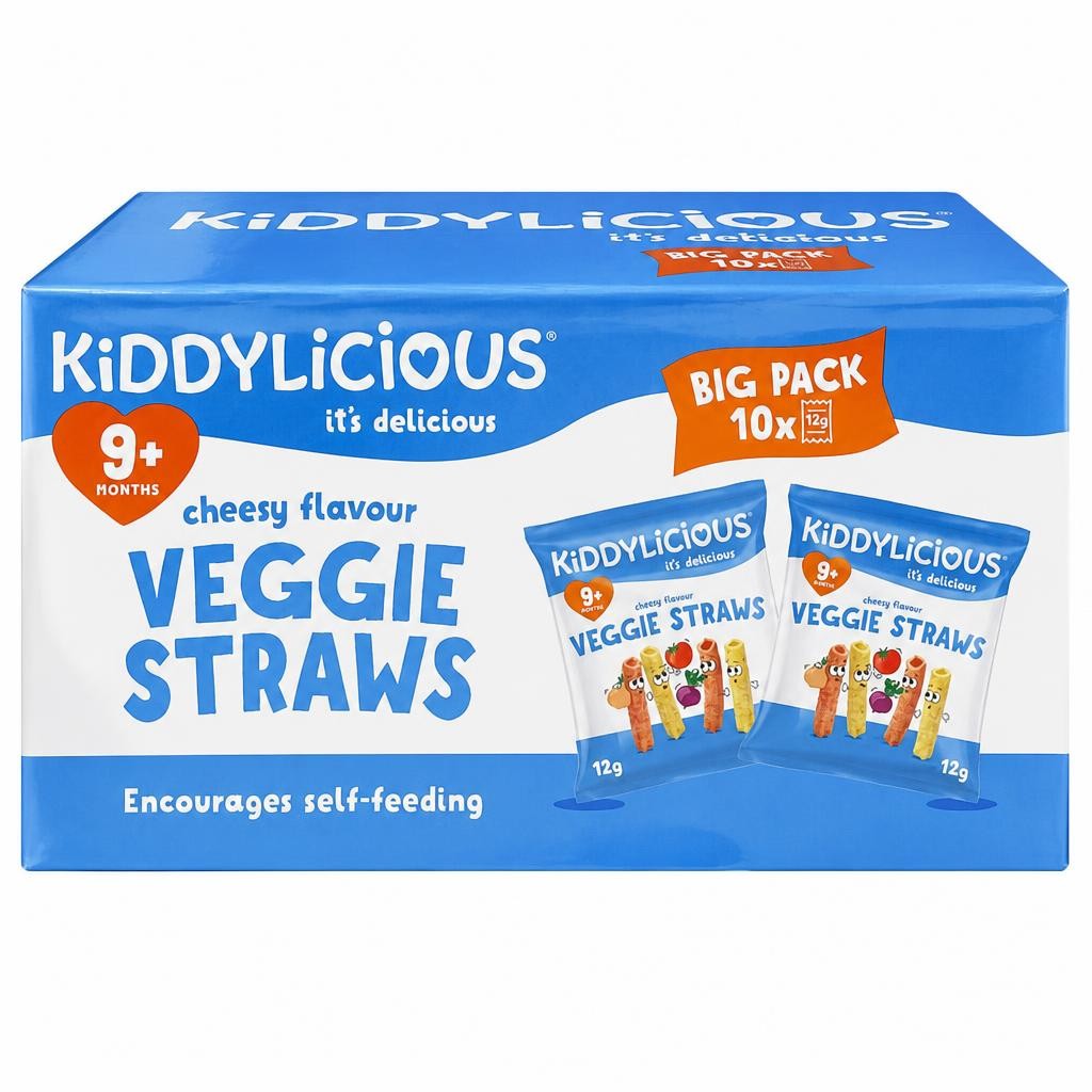 Kiddylicious Cheesy Veggie Straws 10 x 12g