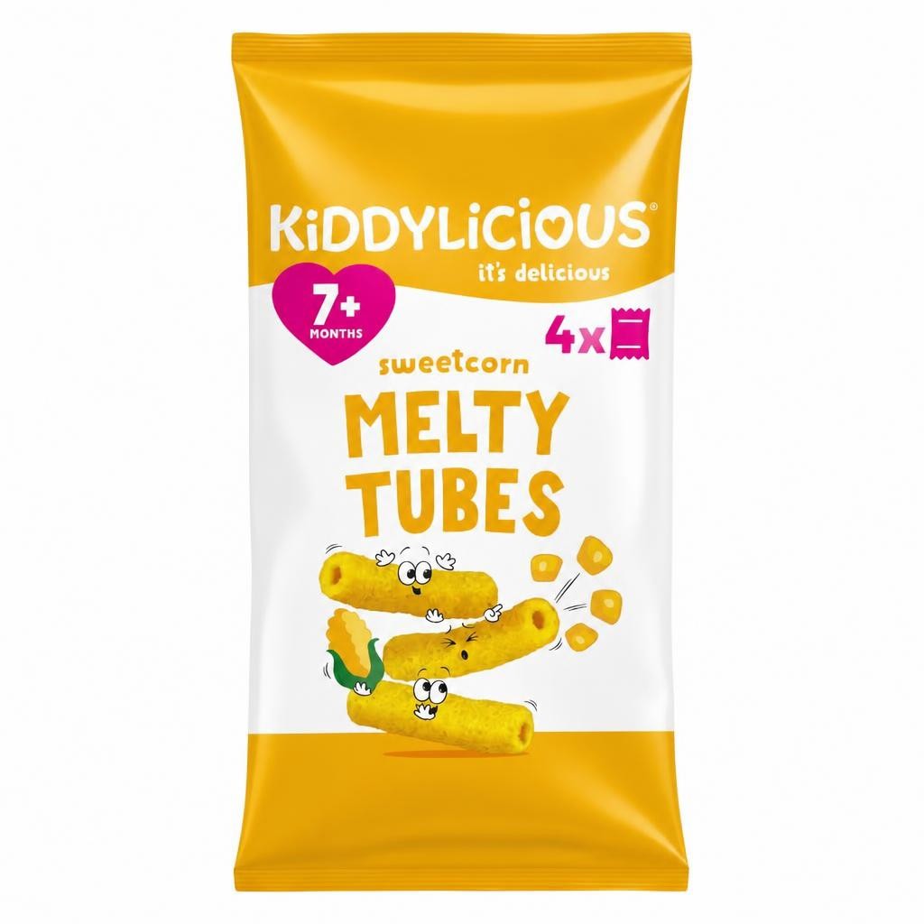Kiddylicious Sweetcorn Melty Tubes 4 x 10g