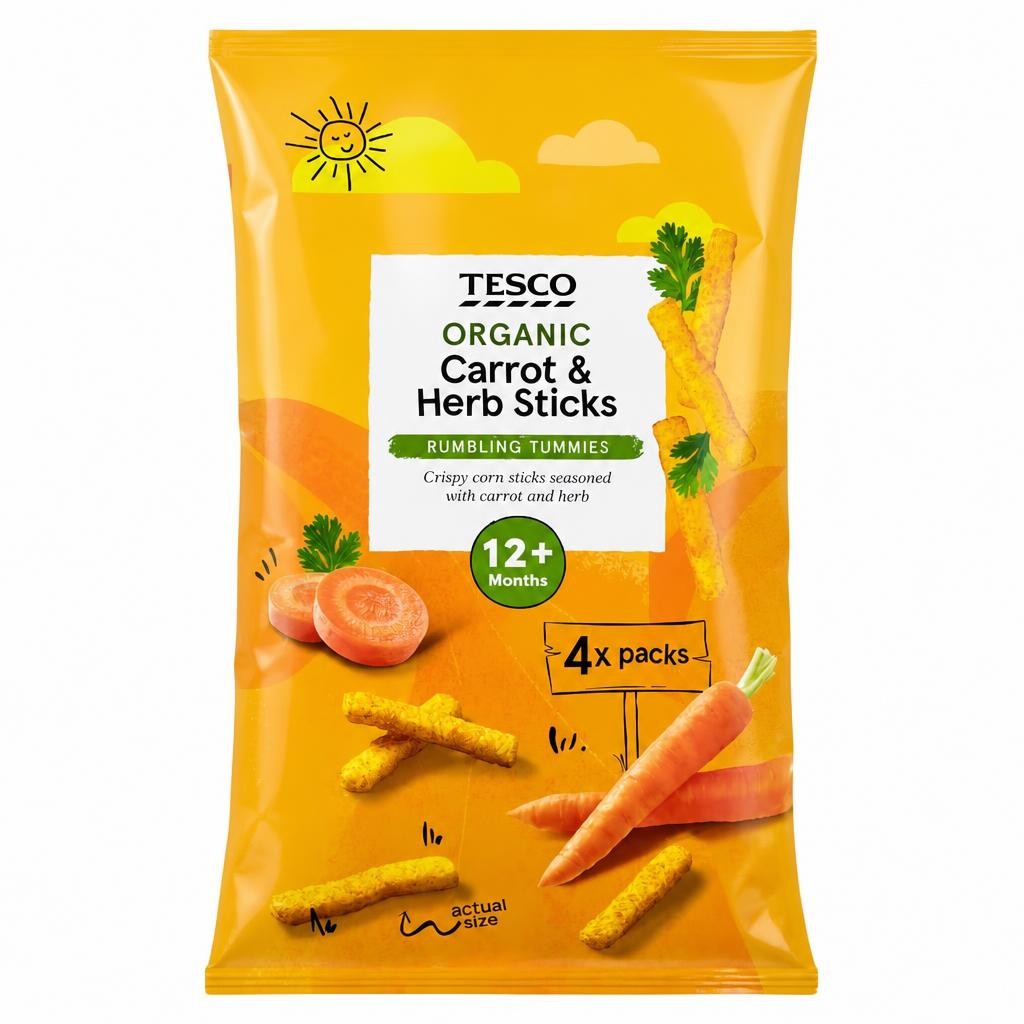 Tesco Organic Carrot & Herb Sticks 60g (4x15g)