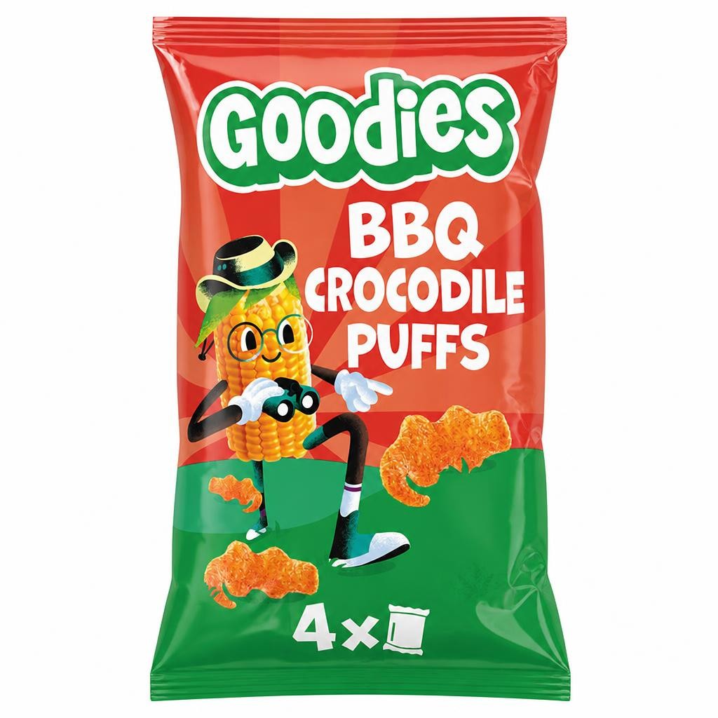 Goodies Crocodile Puffs BBQ 4x12g