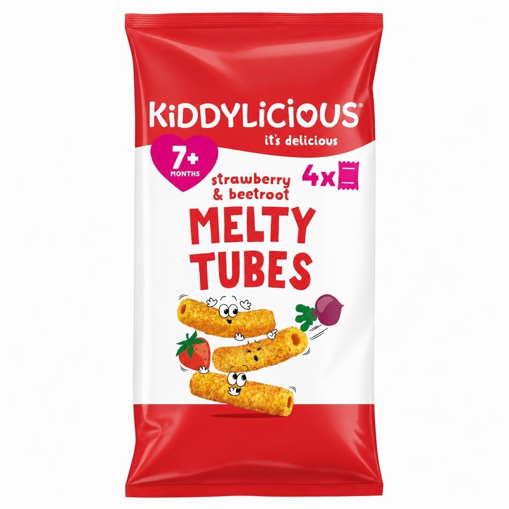 Kiddylicious Strawberry & Beetroot Melty Tubes 4 x 10g