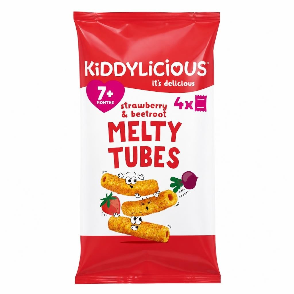 Kiddylicious Strawberry & Beetroot Melty Tubes 4 x 10g