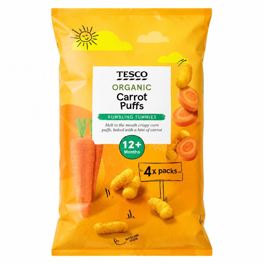 Tesco Organic Carrot Puffs 60g (4x15g)