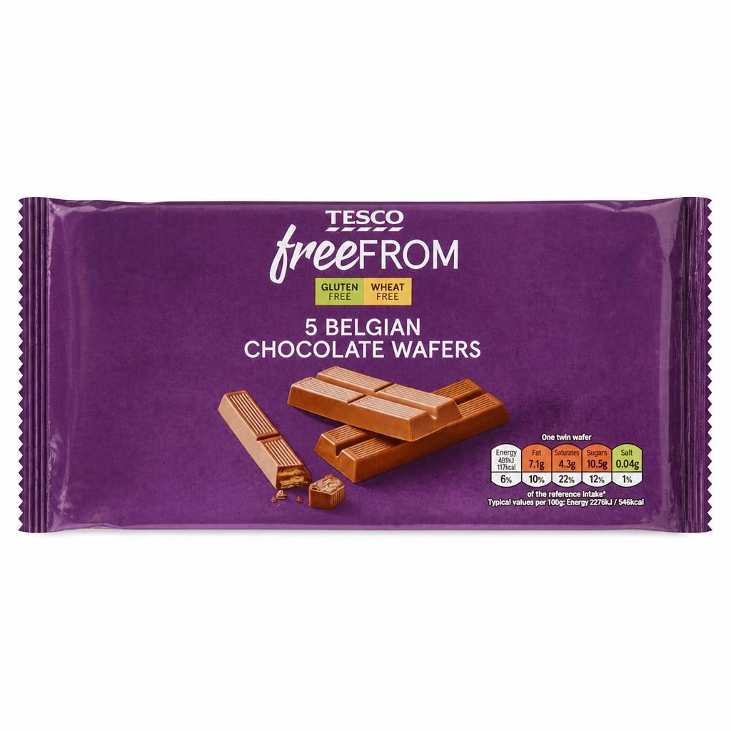 Tesco Free From Belgian Chocolate Wafers 107G