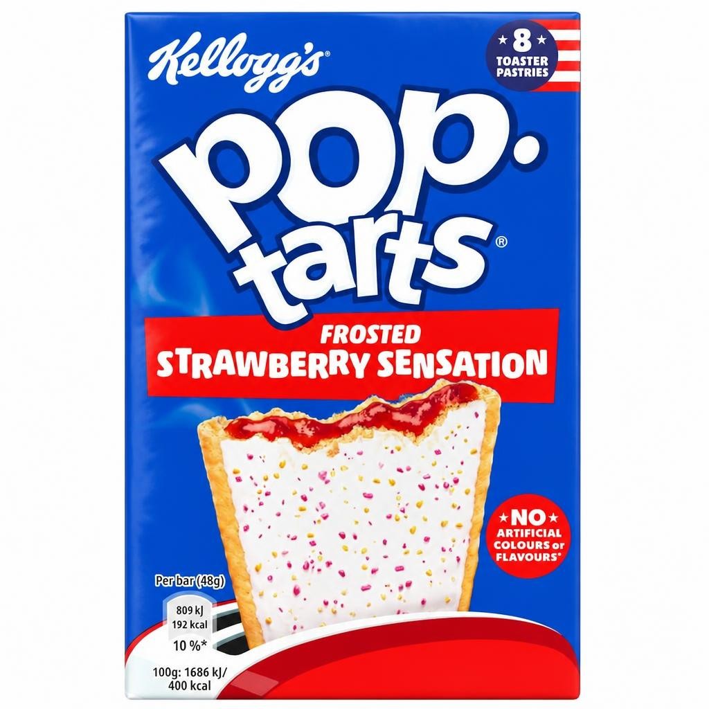 Kellogg's Pop Tarts Strawberry Sensation Pastry Snacks 8x48g