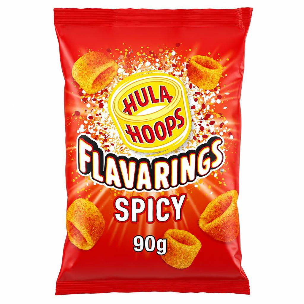 Hula Hoops Flavarings Spicy Sharing Crisps 90g