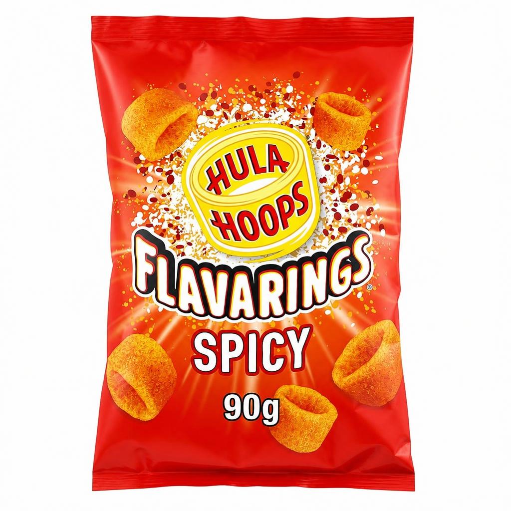 Hula Hoops Flavarings Spicy Sharing Crisps 90g