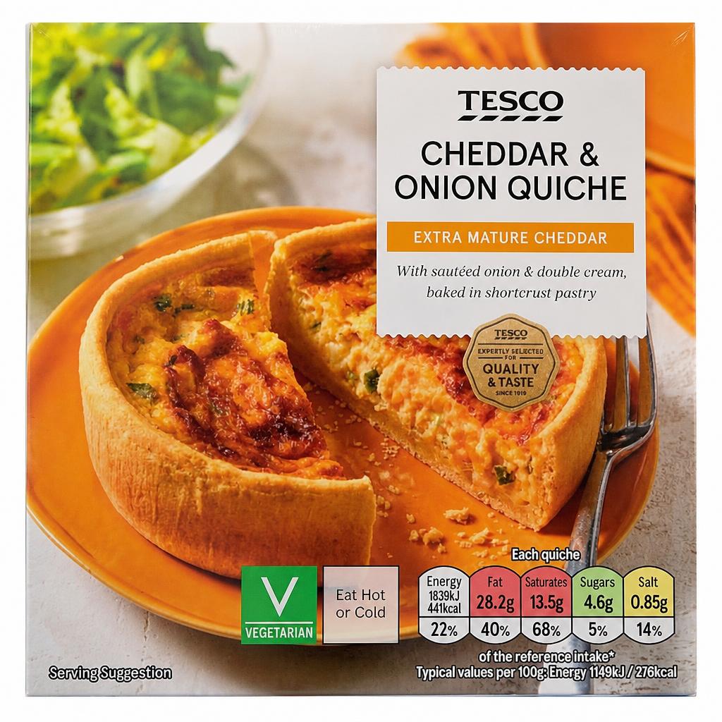 Tesco Cheddar & Onion Quiche 160G
