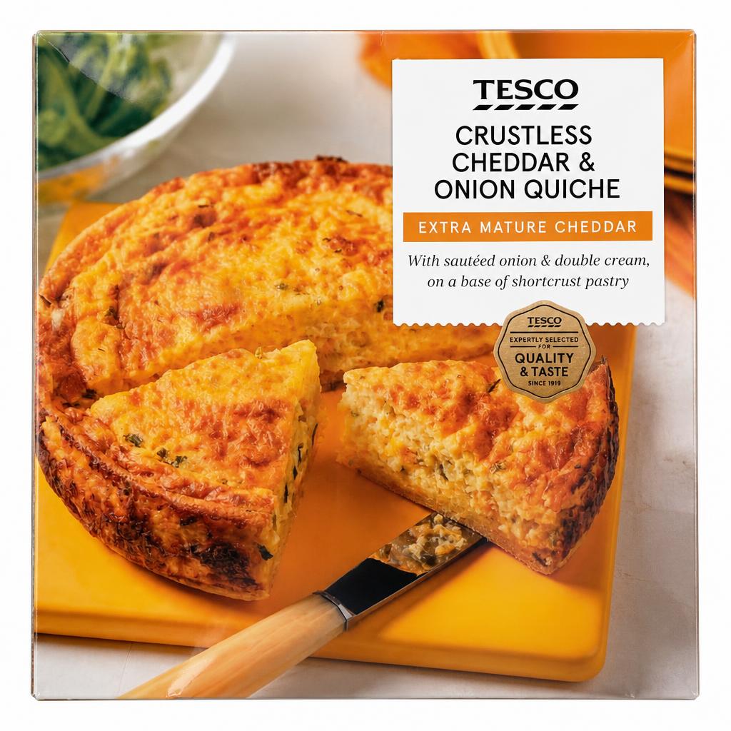 Tesco Extra Mature Cheddar & Onion Crustless Quiche 340g