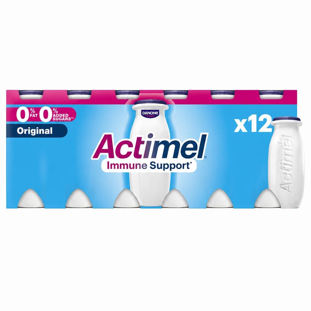 Actimel Original Fat Free Immunity Live Yoghurt Drink 12 x 100g