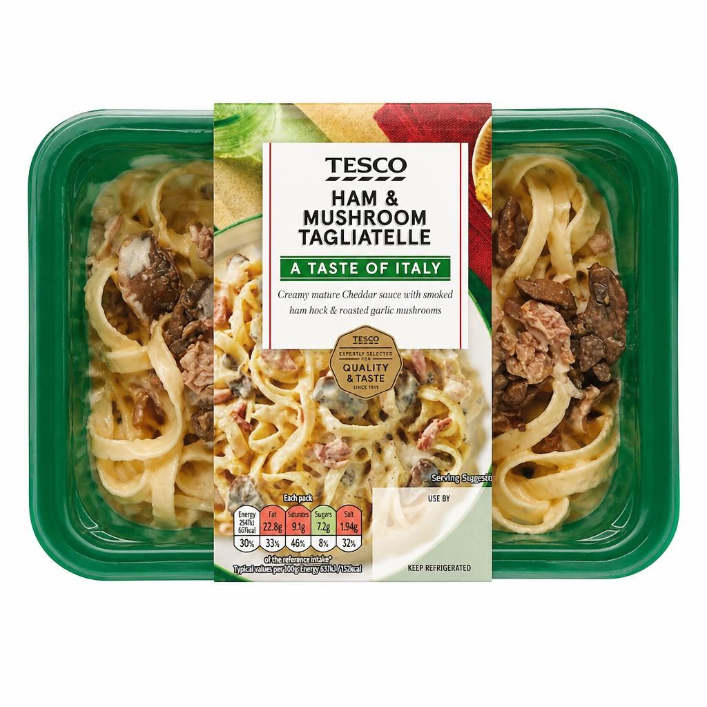 Tesco Ham & Mushroom Tagliatelle 400G
