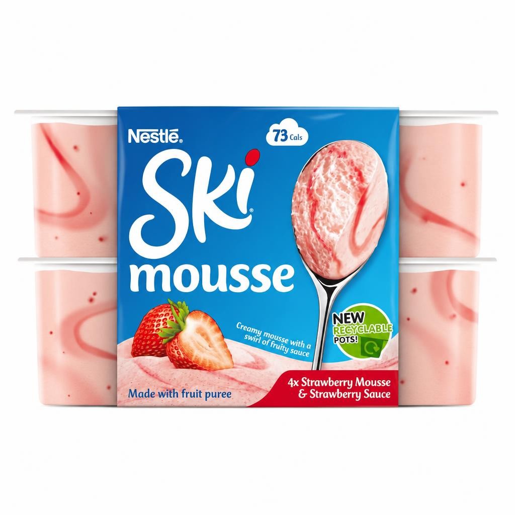 Ski Strawberry Mousse 4 X60g