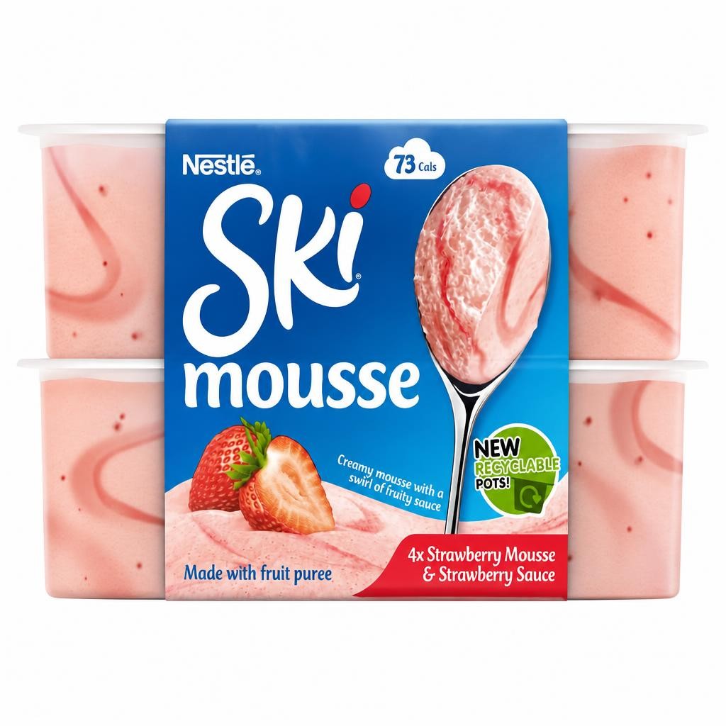 Ski Strawberry Mousse 4 X60g