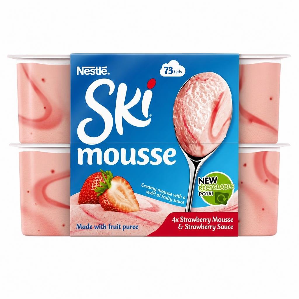 Ski Strawberry Mousse 4 X60g