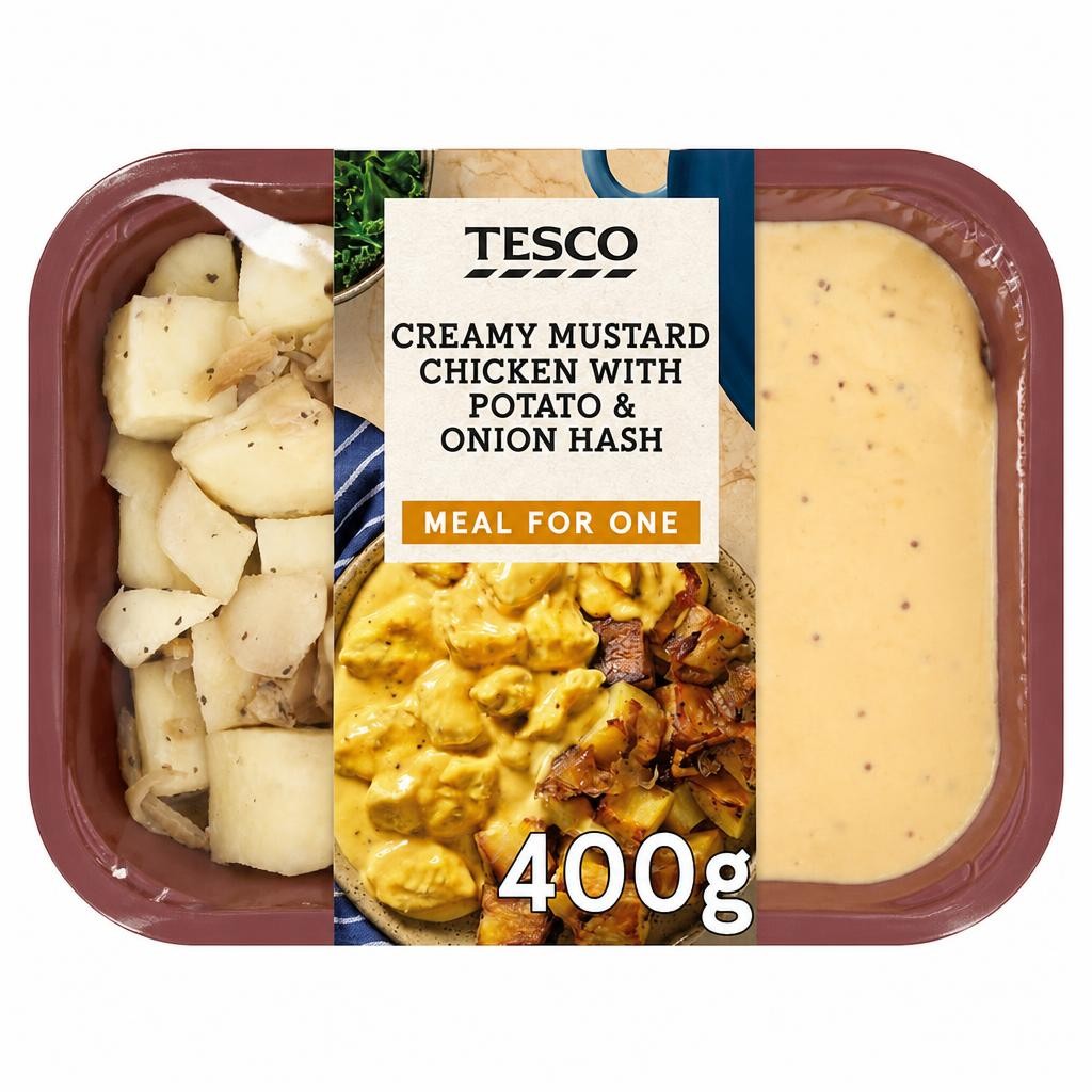 Tesco Creamy Mustard Chicken With Potato & Onion Hash 400G