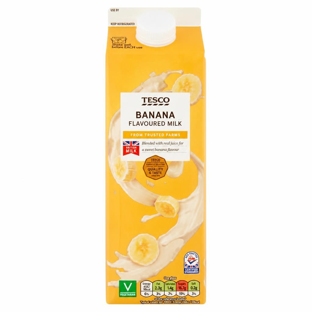 Tesco Banana Flavoured Milk 1L