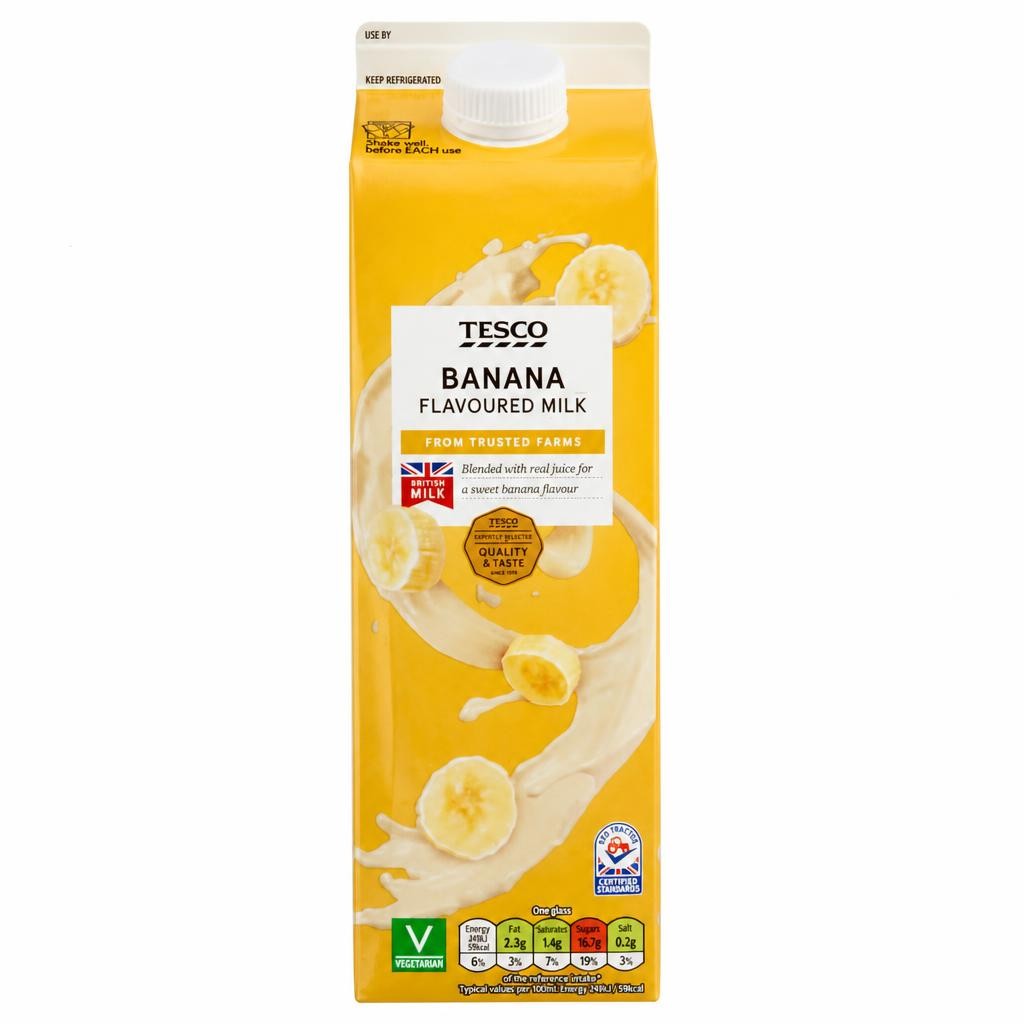 Tesco Banana Flavoured Milk 1L