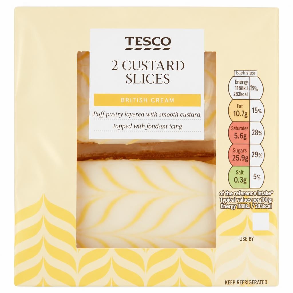 Tesco Custard Slices 2 Pack