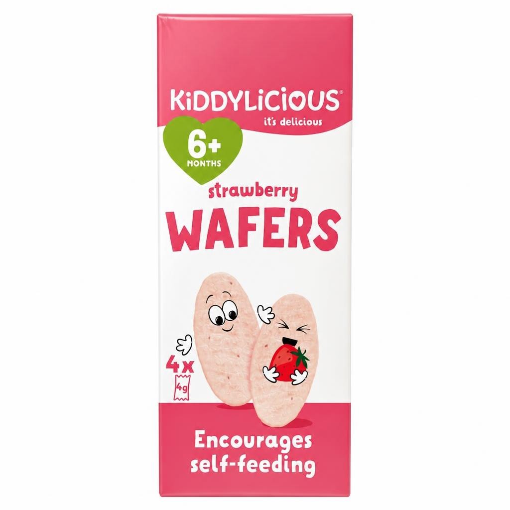 Kiddylicious Strawberry Wafers 4 x 4g