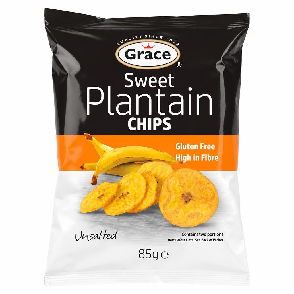 Grace Sweet Ripe Plantain Chips Unsalted 85G
