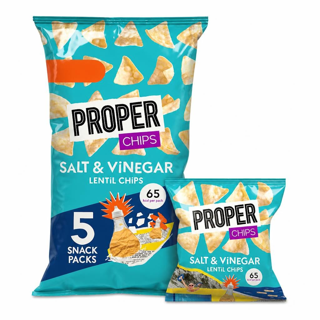 Proper Chips Salt & Vinegar Lentil Chips 5 X 14G
