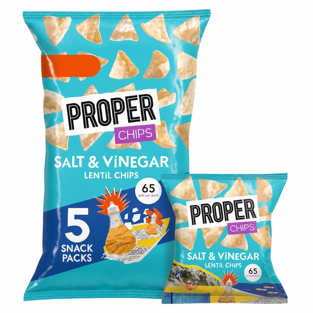 Proper Chips Salt & Vinegar Lentil Chips 5 X 14G