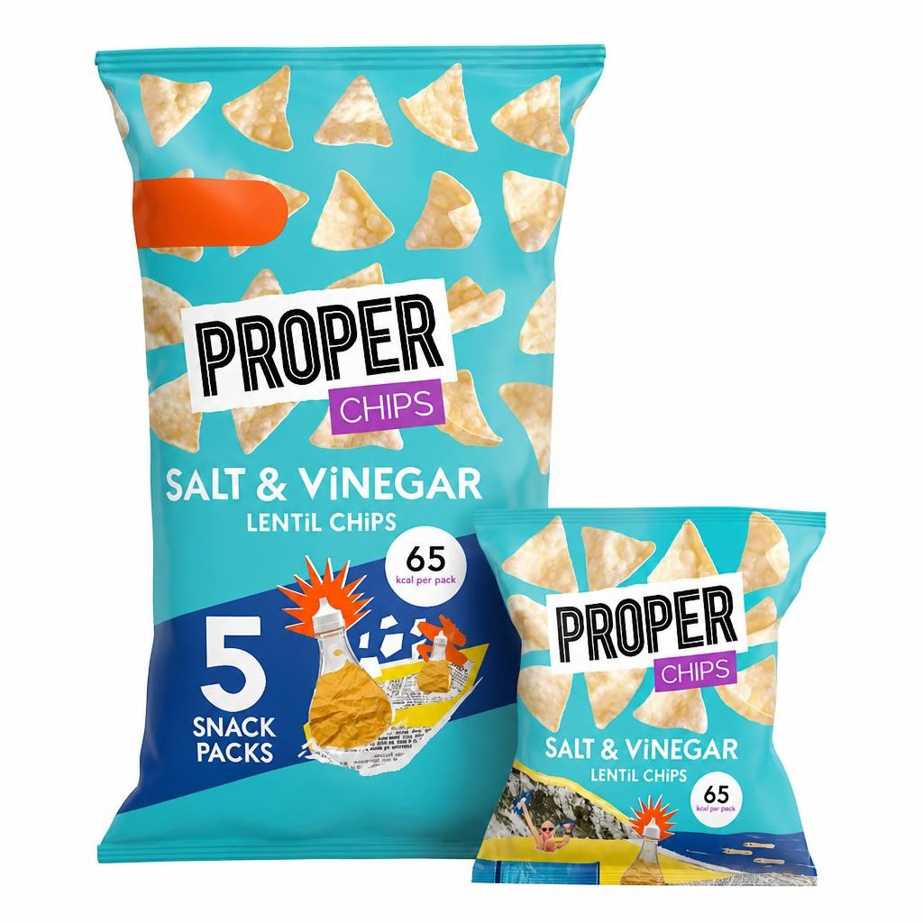 Proper Chips Salt & Vinegar Lentil Chips 5 X 14G