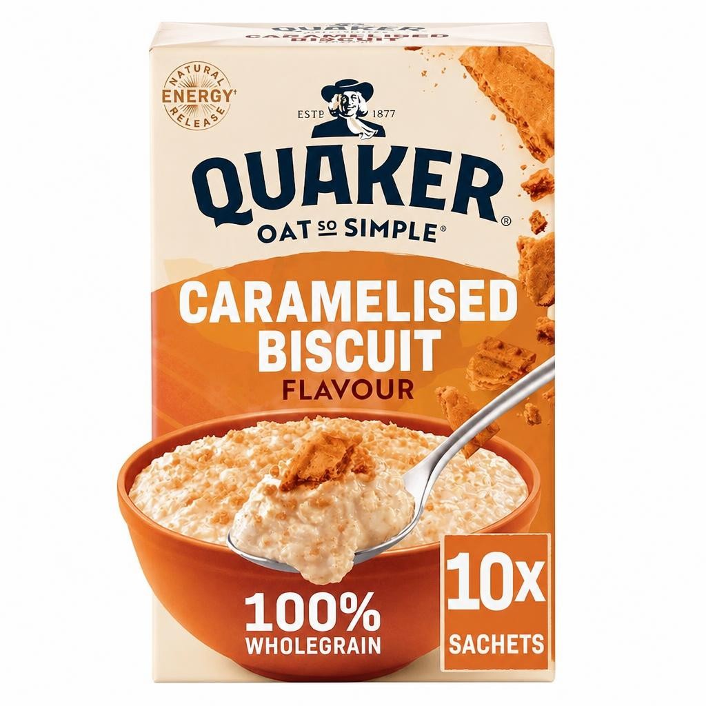 Quaker Oat So Simple Porridge Sachets - Caramelised Biscuit 10x33.4g