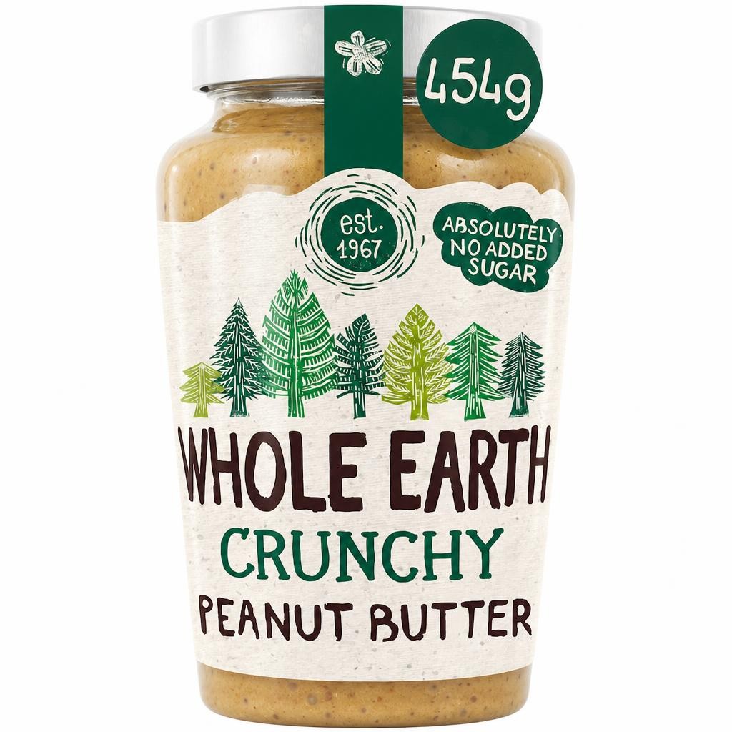 Whole Earth Crunchy Peanut Butter 454G