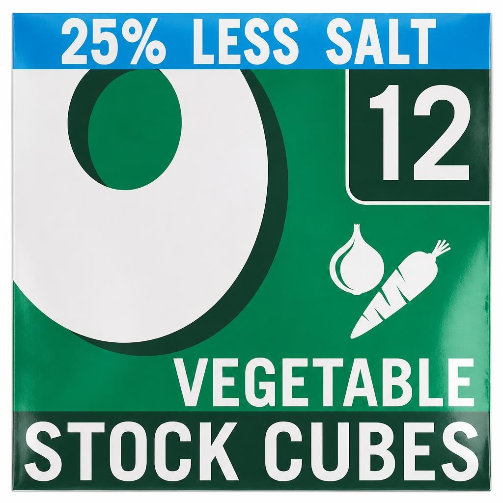 Oxo Reduced Salt Vegetable Stock Cubes 12 Pack 71G