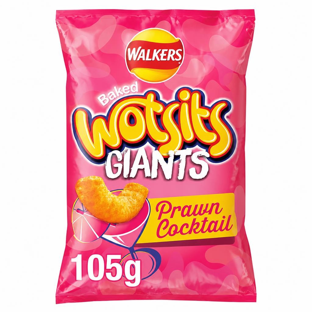 Walkers Wotsits Giants Prawn Cocktail Sharing Bag Crisps 105g