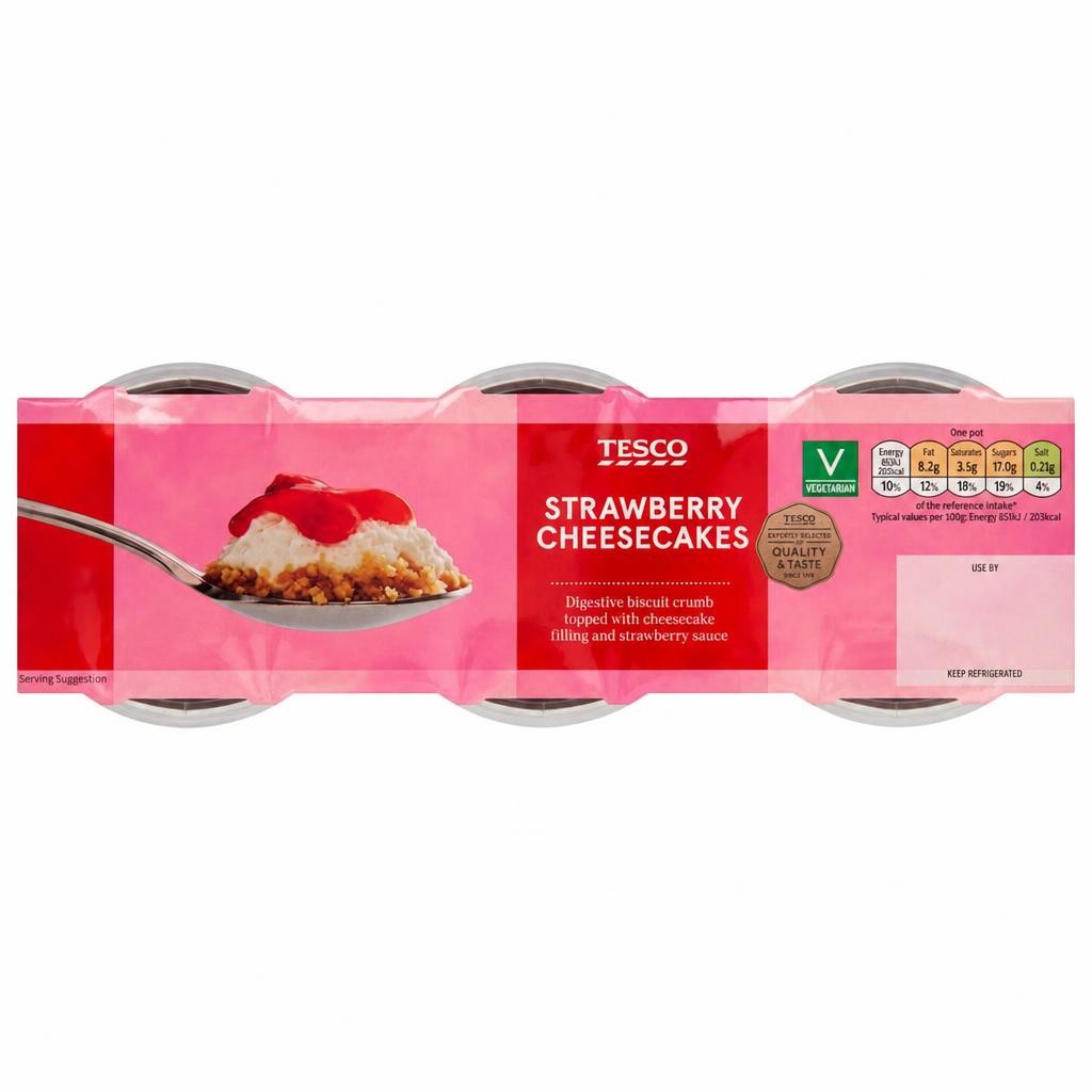 Tesco Strawberry Cheesecake 3 X 100G