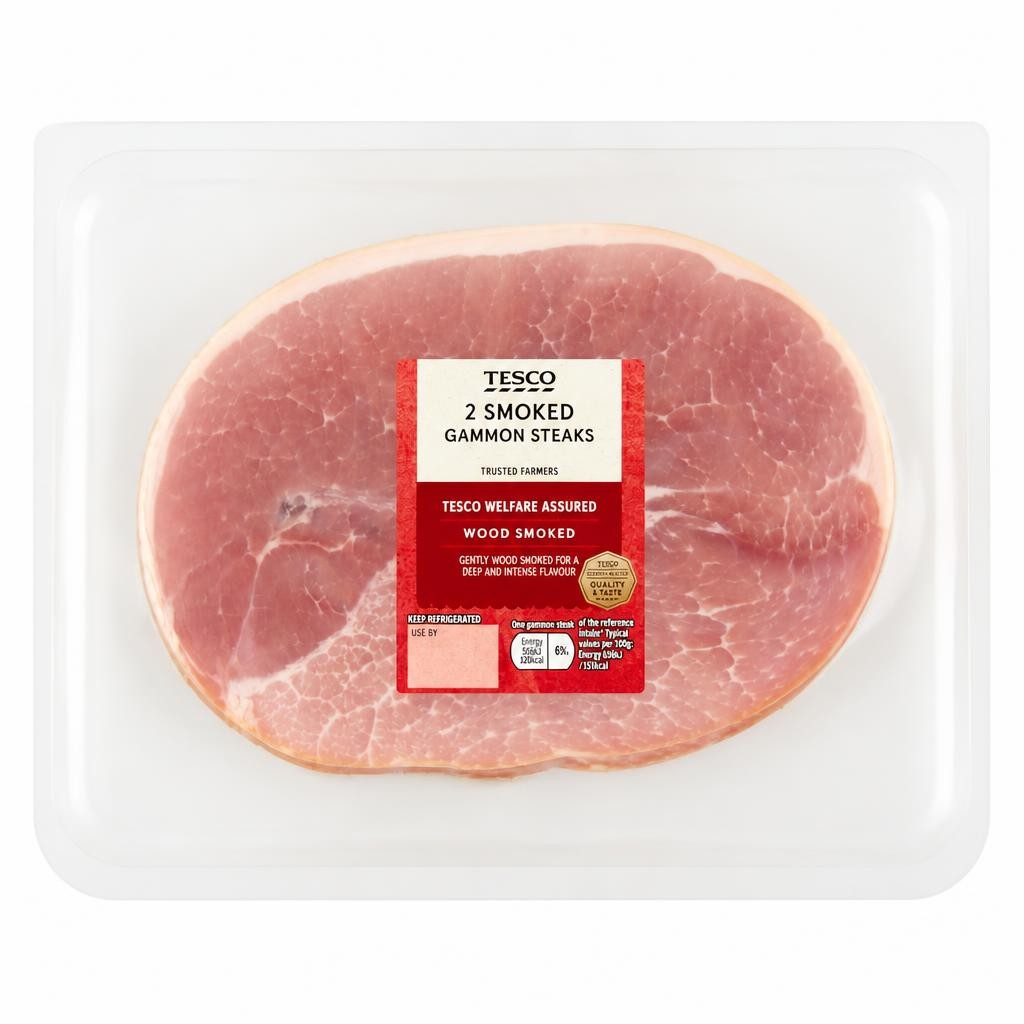 Tesco Smoked Gammon Steaks 2 Pack 450g