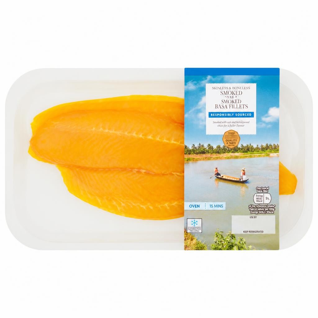 Tesco 2 Skinless Smoked Basa Fillets 240G