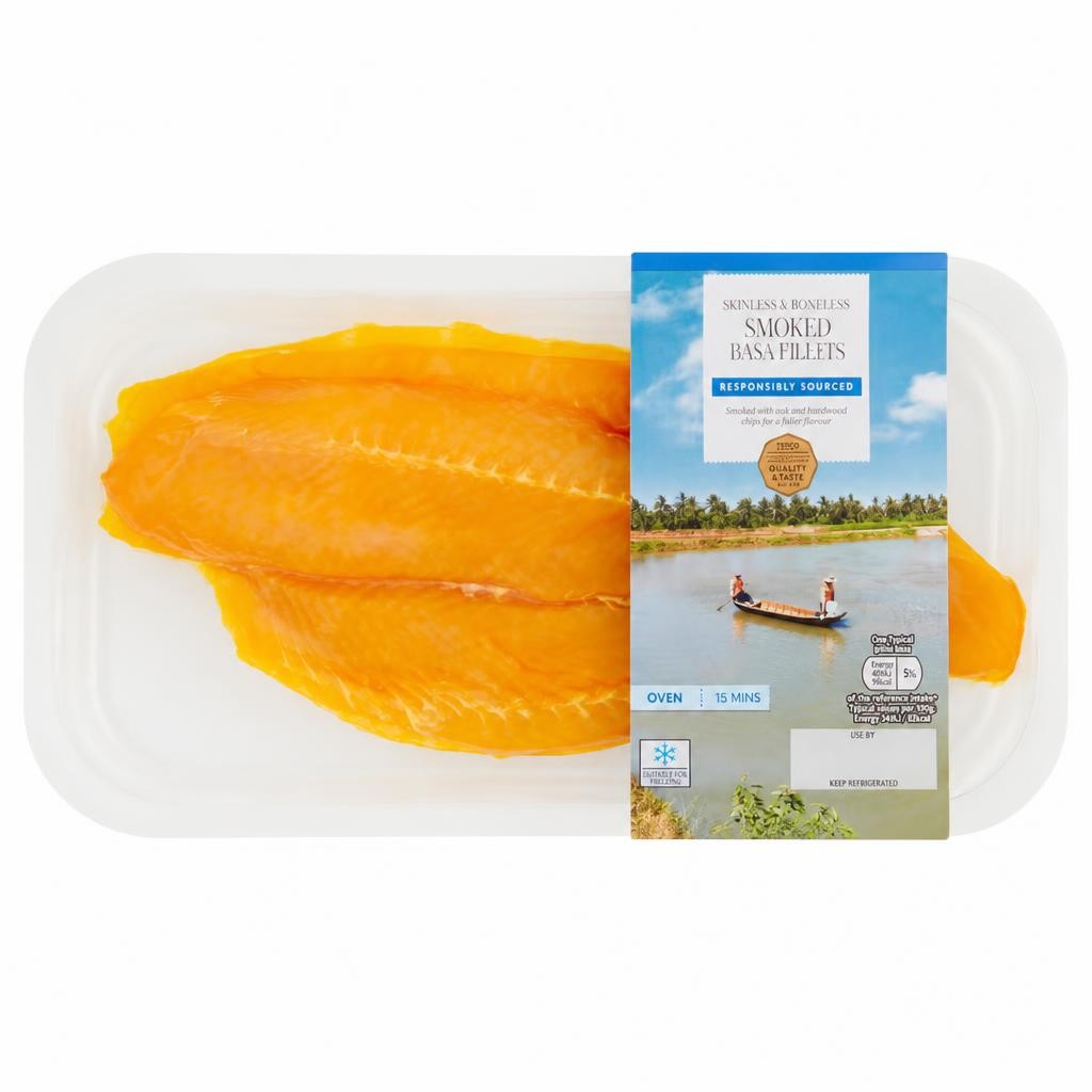 Tesco 2 Skinless Smoked Basa Fillets 240G