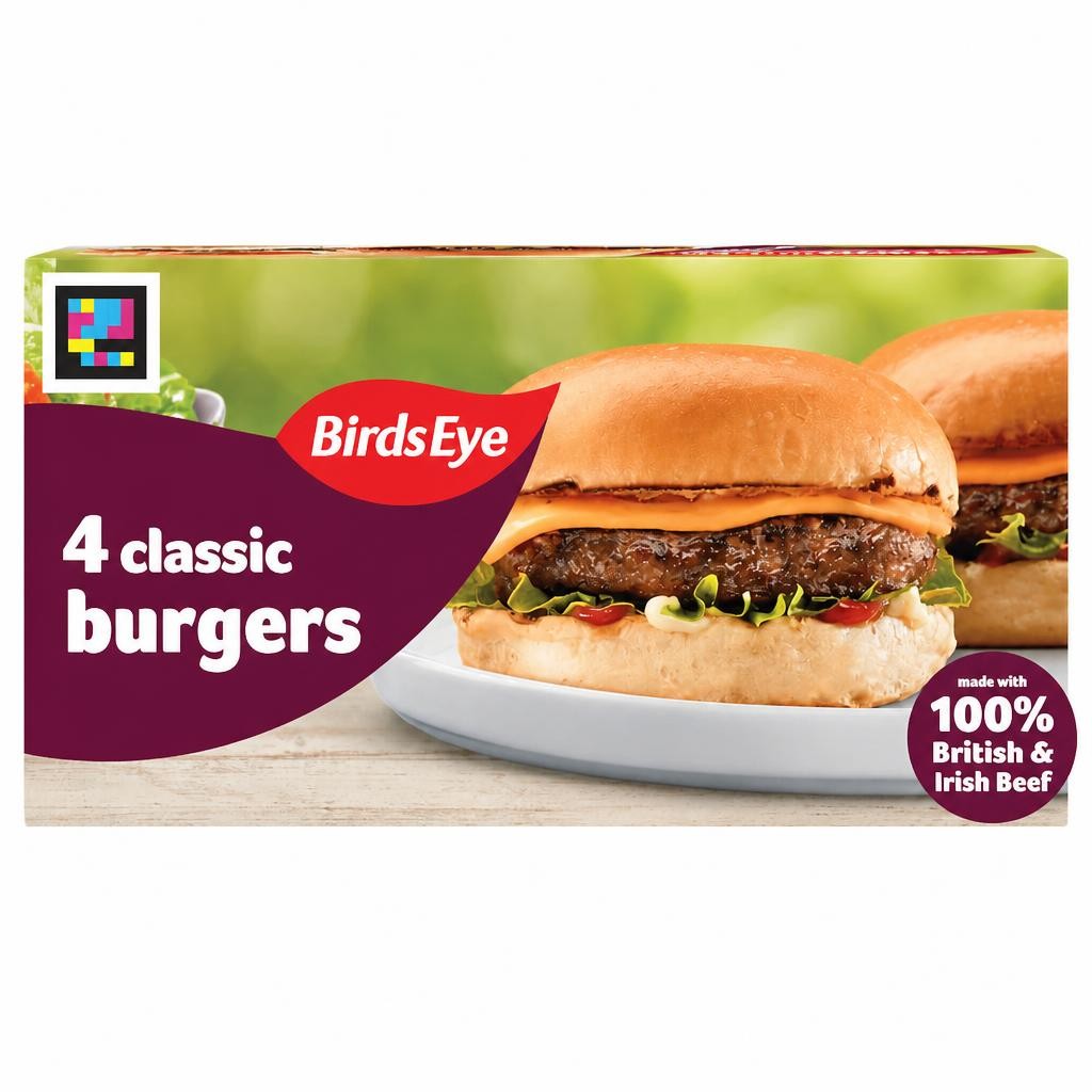 Birds Eye Classic 4 Beef Burgers with Onion 227g