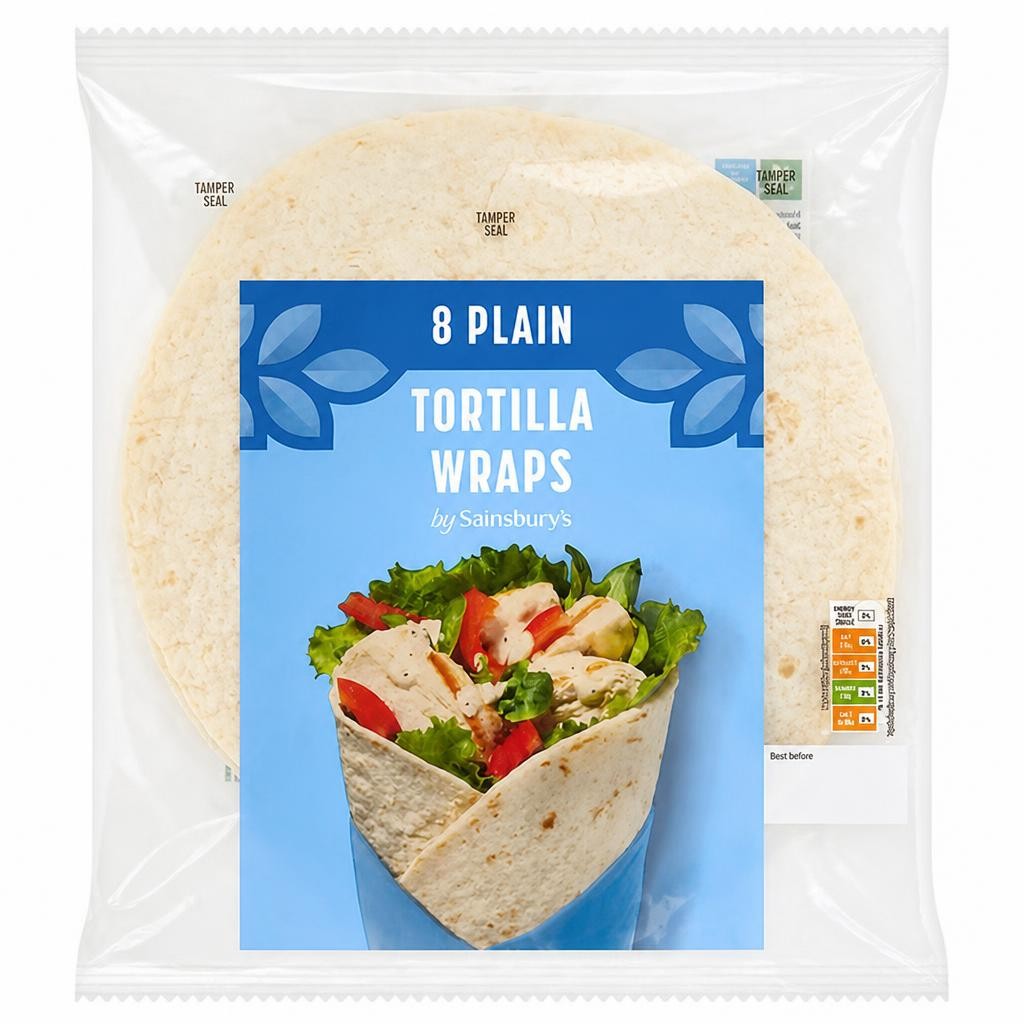 Sainsbury's Plain Tortilla Wraps x8 496g