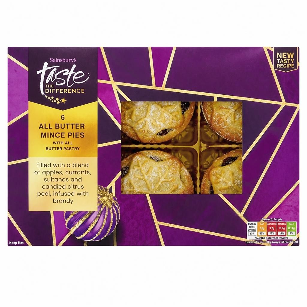 Sainsbury's All Butter Mince Pies, Taste the Difference x6 325g