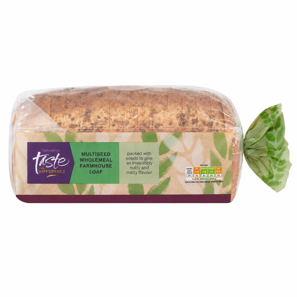 Sainsbury's Soft Multiseed Farmhouse Thick Sliced Wholemeal Bread, Taste the Difference 800g